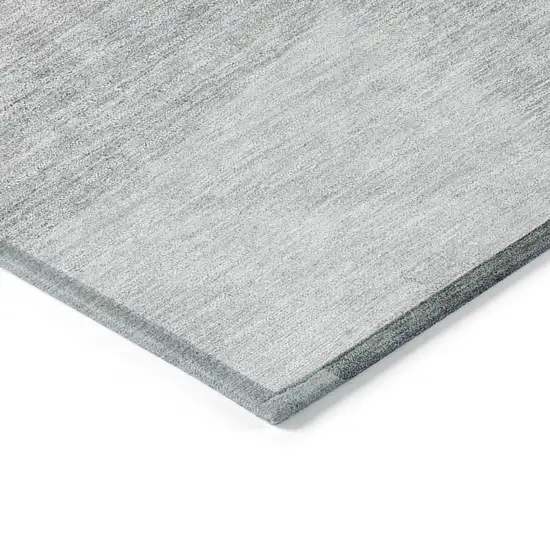 Gray Silver And Ivory Geometric Washable Indoor Outdoor Area Rug Photo 5