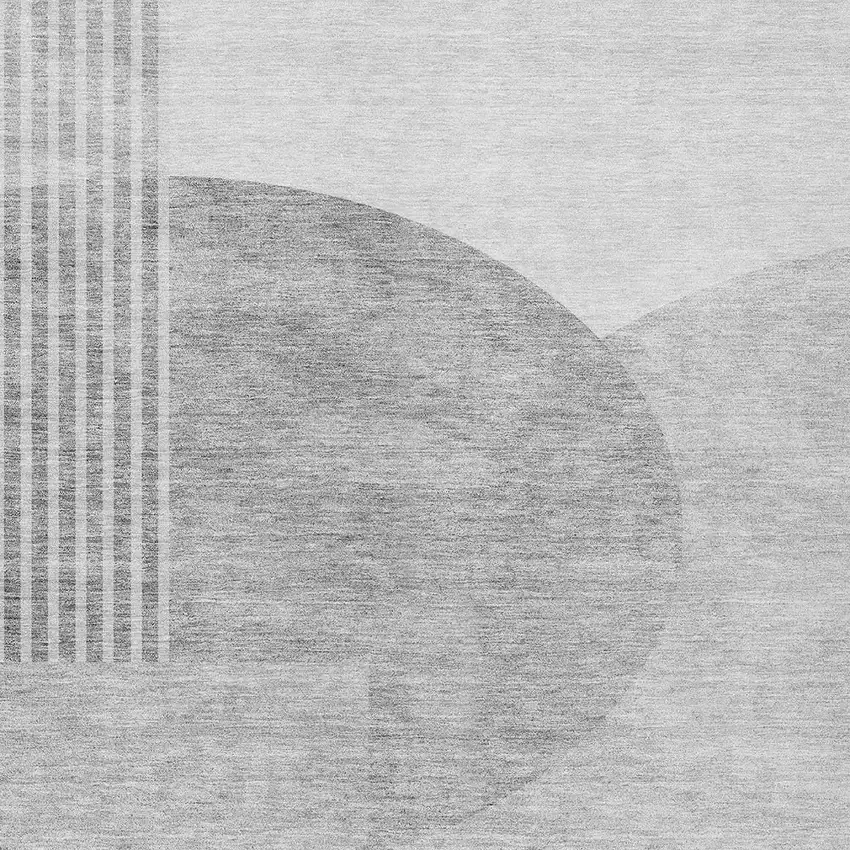 Gray Silver And Ivory Geometric Washable Indoor Outdoor Area Rug Photo 6