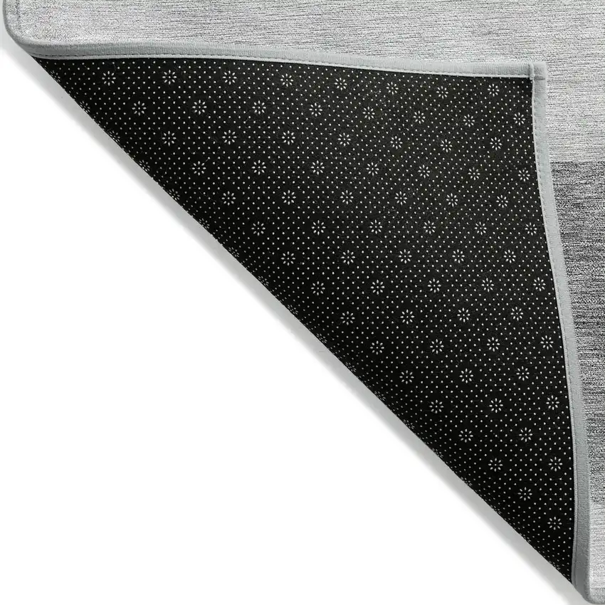 Gray Silver And Ivory Geometric Washable Indoor Outdoor Area Rug Photo 4
