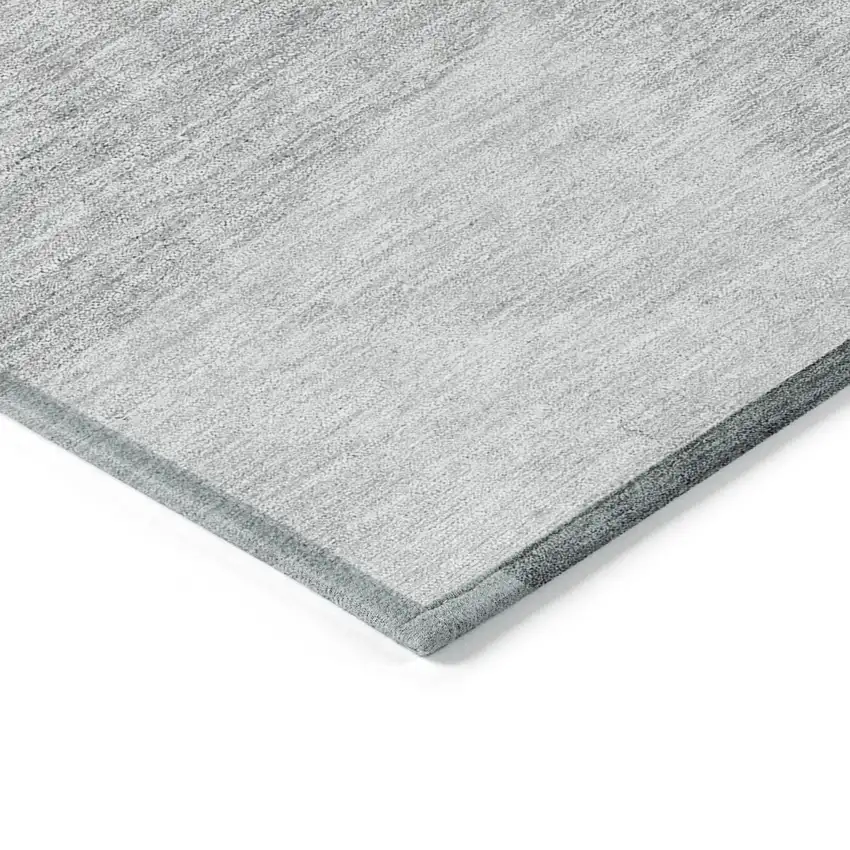 Gray Silver And Ivory Geometric Washable Indoor Outdoor Area Rug Photo 5