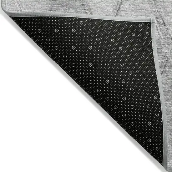 Gray Silver And Ivory Geometric Washable Indoor Outdoor Area Rug Photo 2