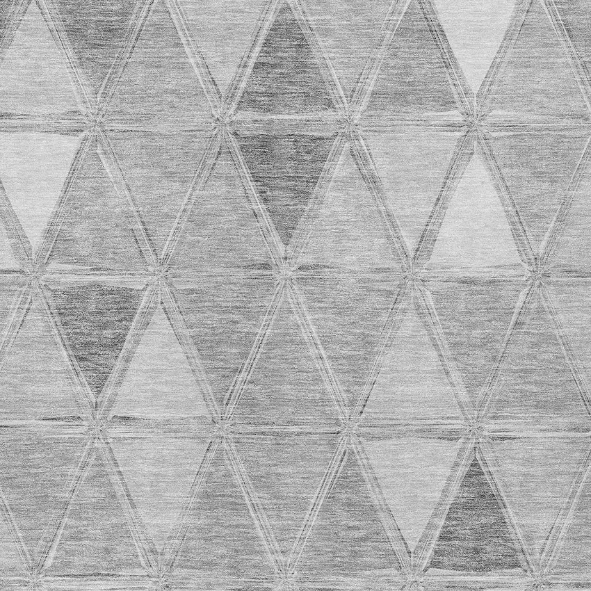 Gray Silver And Ivory Geometric Washable Indoor Outdoor Area Rug Photo 6