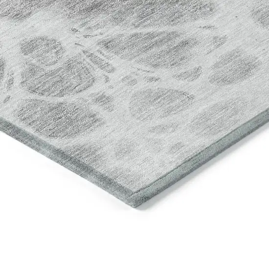 Gray Silver And Ivory Nautical Washable Indoor Outdoor Area Rug Photo 5