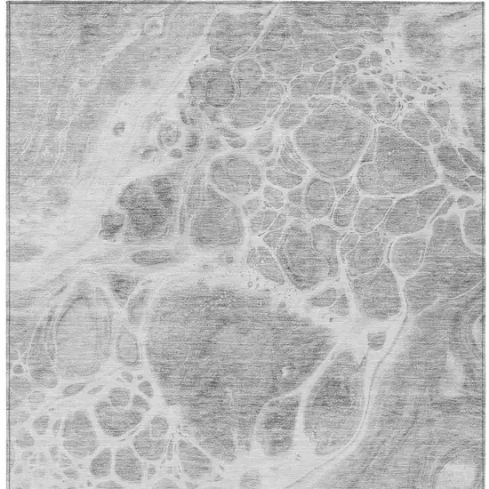 Gray Silver And Ivory Nautical Washable Indoor Outdoor Area Rug Photo 7