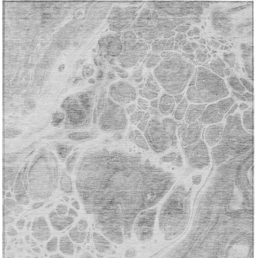 Gray Silver And Ivory Nautical Washable Indoor Outdoor Area Rug Photo 7