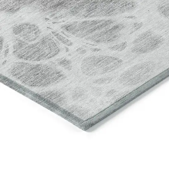Gray Silver And Ivory Nautical Washable Indoor Outdoor Area Rug Photo 5