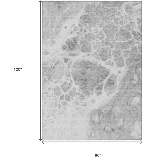 Gray Silver And Ivory Nautical Washable Indoor Outdoor Area Rug Photo 6