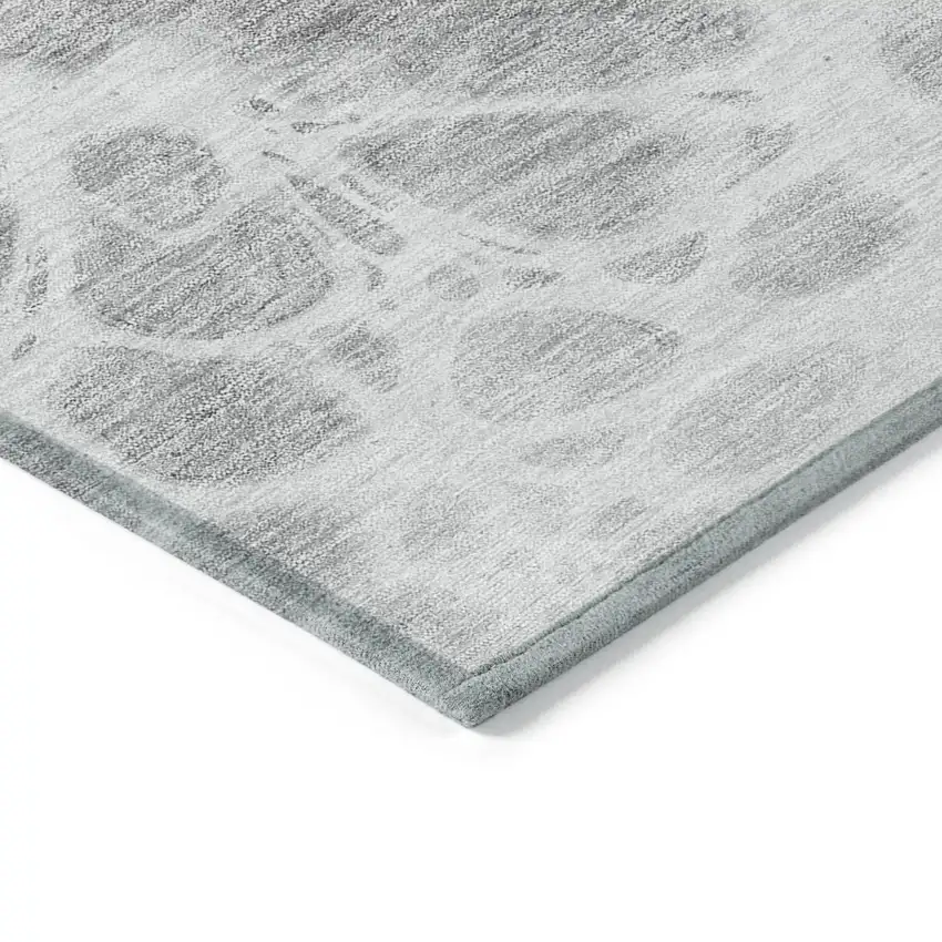 Gray Silver And Ivory Nautical Washable Indoor Outdoor Area Rug Photo 5
