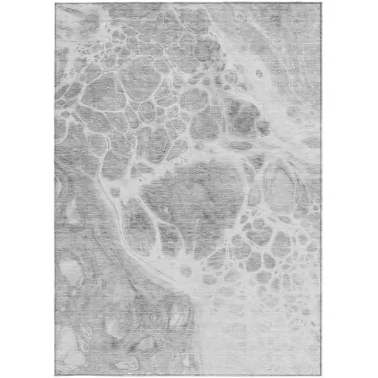 Gray Silver And Ivory Nautical Washable Indoor Outdoor Area Rug Photo 7