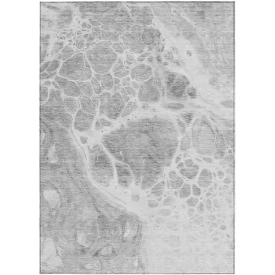 Gray Silver And Ivory Nautical Washable Indoor Outdoor Area Rug Photo 7