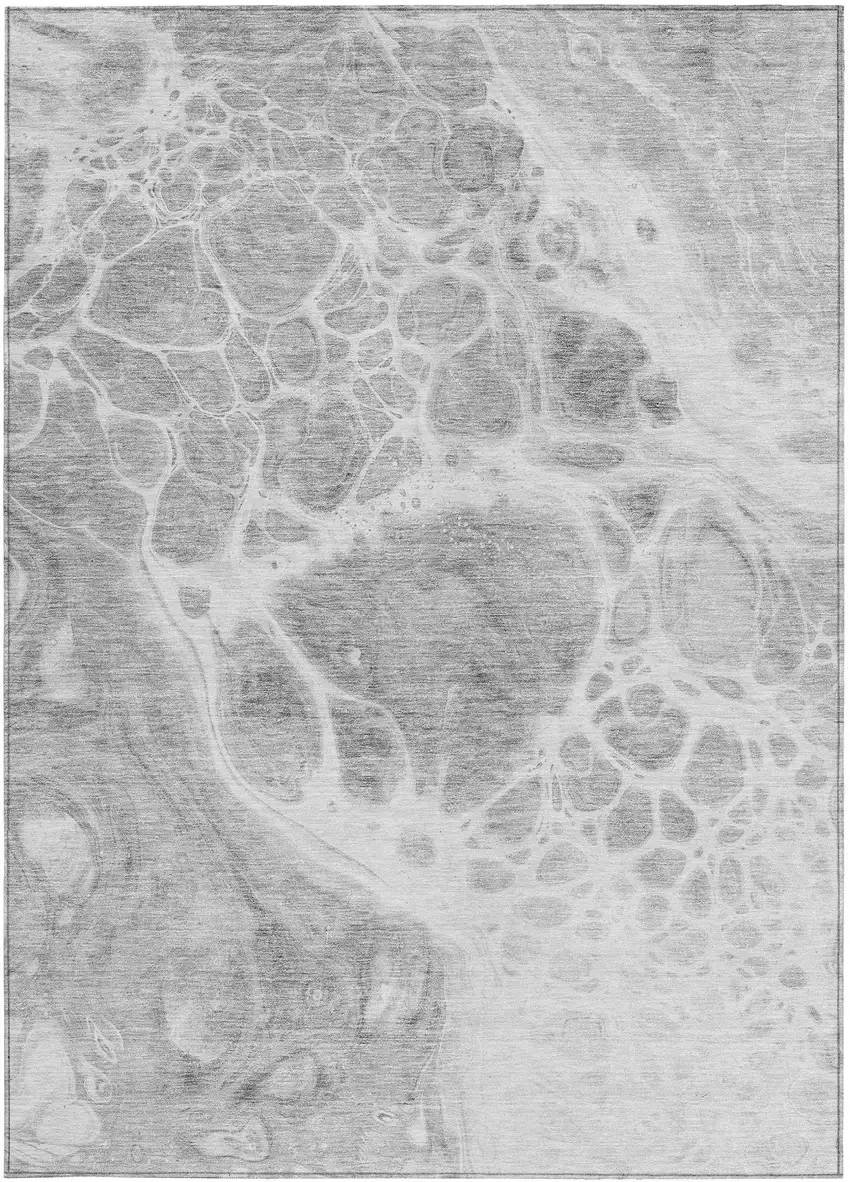 Gray Silver And Ivory Nautical Washable Indoor Outdoor Area Rug Photo 7