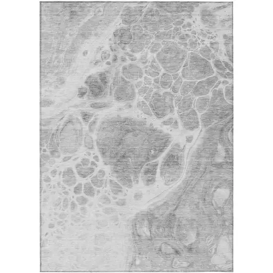 Gray Silver And Ivory Nautical Washable Indoor Outdoor Area Rug Photo 2