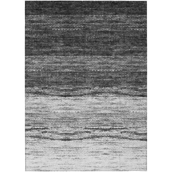 Gray Silver And Ivory Ombre Washable Indoor Outdoor Area Rug Photo 2