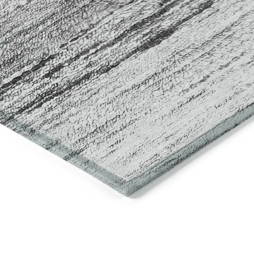 Gray Silver And Ivory Ombre Washable Indoor Outdoor Area Rug Photo 4