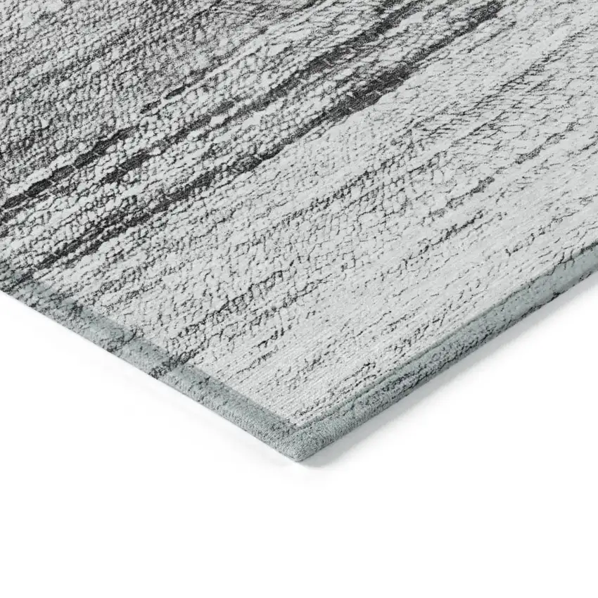 Gray Silver And Ivory Ombre Washable Indoor Outdoor Area Rug Photo 4