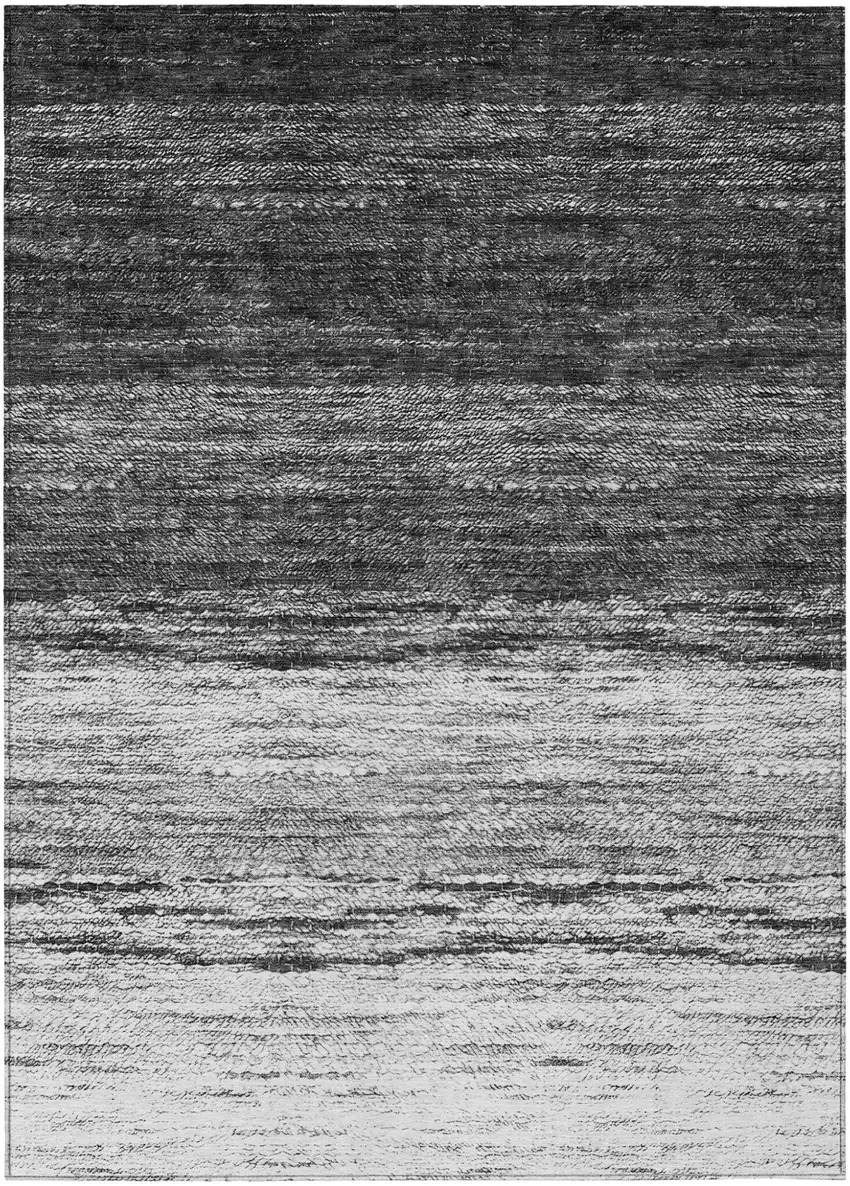 Gray Silver And Ivory Ombre Washable Indoor Outdoor Area Rug Photo 2