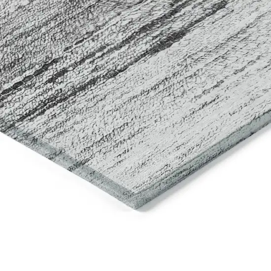 Gray Silver And Ivory Ombre Washable Indoor Outdoor Area Rug Photo 5