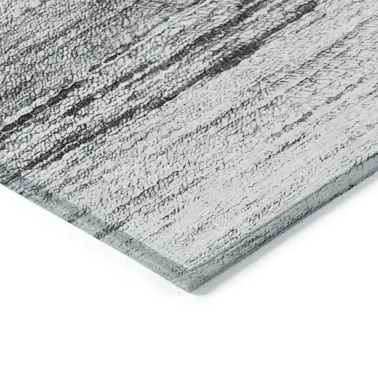 Gray Silver And Ivory Ombre Washable Indoor Outdoor Area Rug Photo 5
