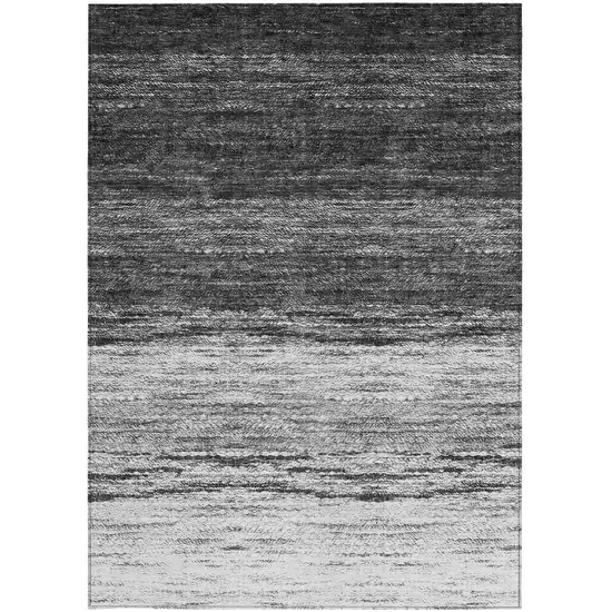 Gray Silver And Ivory Ombre Washable Indoor Outdoor Area Rug Photo 7