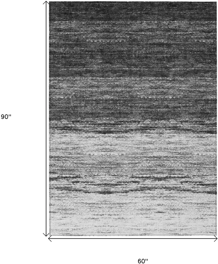 Gray Silver And Ivory Ombre Washable Indoor Outdoor Area Rug Photo 3