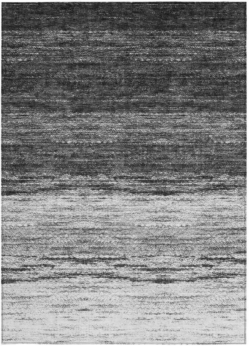 Gray Silver And Ivory Ombre Washable Indoor Outdoor Area Rug Photo 7