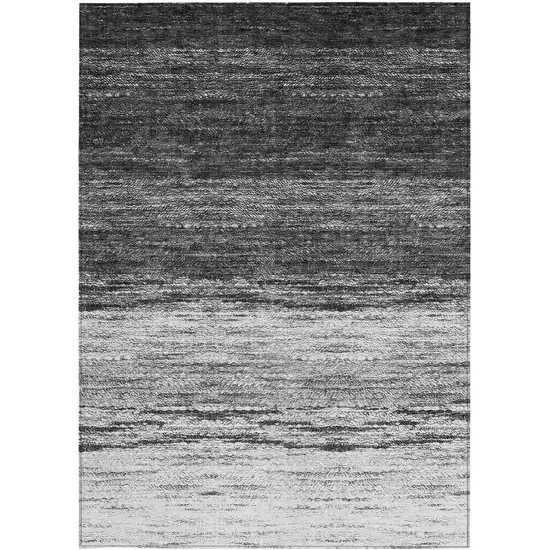 Gray Silver And Ivory Ombre Washable Indoor Outdoor Area Rug Photo 7