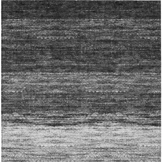 Gray Silver And Ivory Ombre Washable Indoor Outdoor Area Rug Photo 6