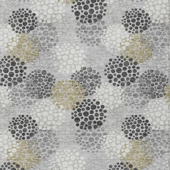 Gray Silver And Ivory Polka Dot Washable Indoor Outdoor Area Rug Photo 6