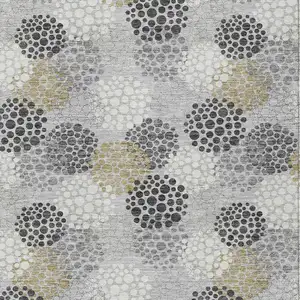 Photo of Gray Silver And Ivory Polka Dot Washable Indoor Outdoor Area Rug