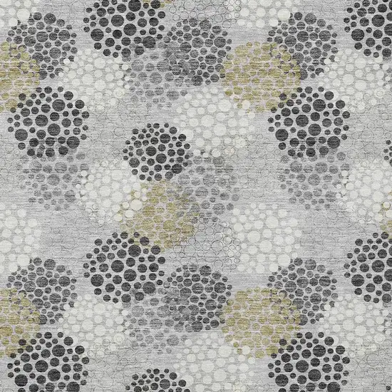 Gray Silver And Ivory Polka Dot Washable Indoor Outdoor Area Rug Photo 6