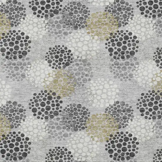 Gray Silver And Ivory Polka Dot Washable Indoor Outdoor Area Rug Photo 6
