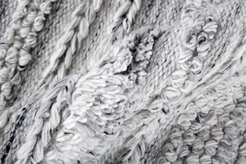 Gray Silver And Ivory Striped Hand Woven Stain Resistant Area Rug Photo 8