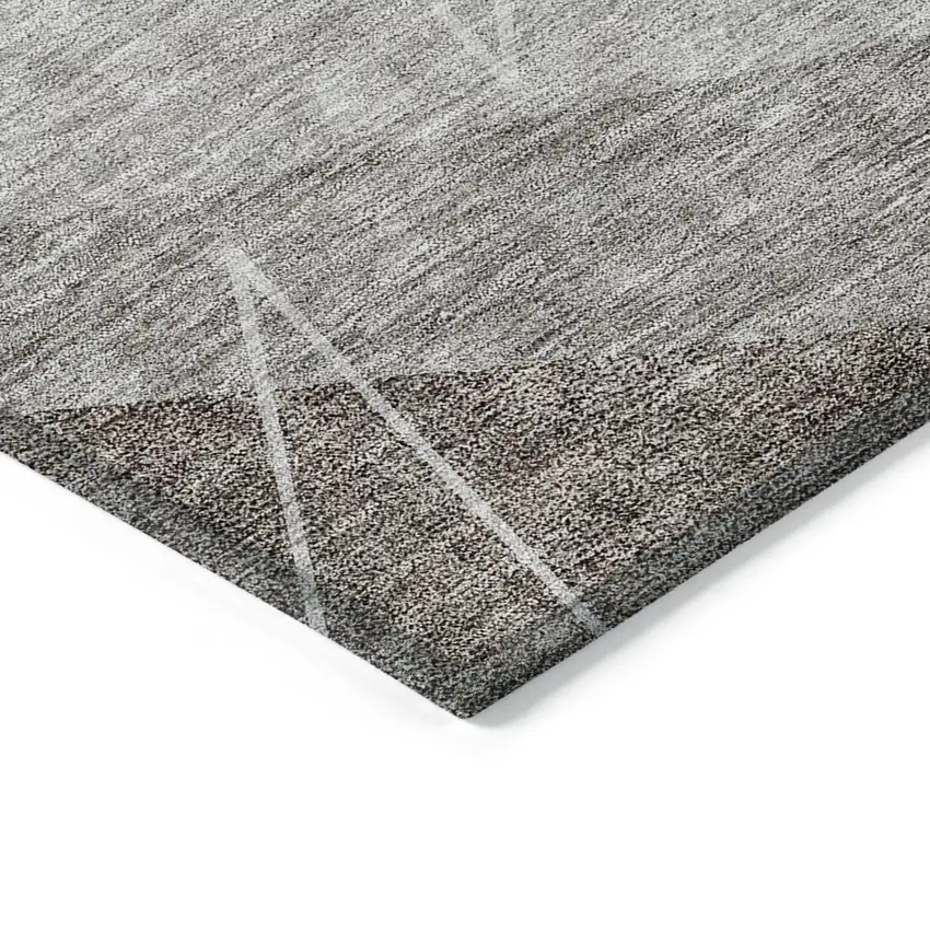 Gray Silver And Taupe Geometric Washable Indoor Outdoor Area Rug Photo 4