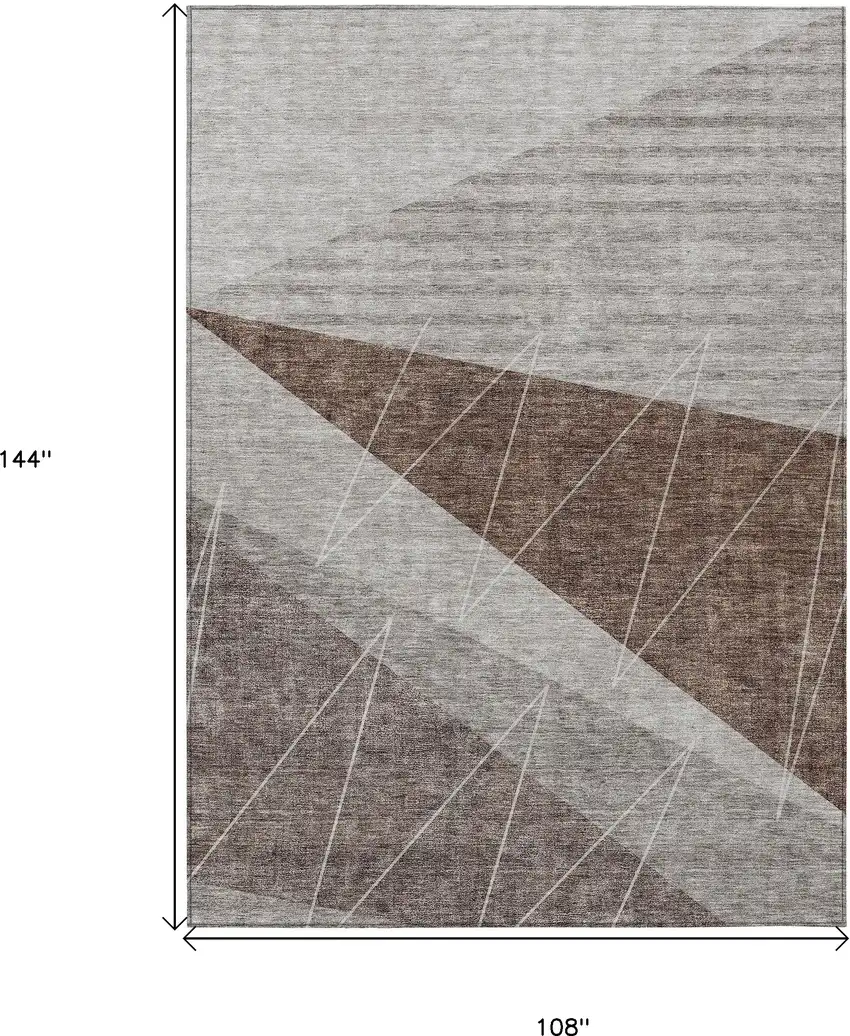 Gray Silver And Taupe Geometric Washable Indoor Outdoor Area Rug Photo 3