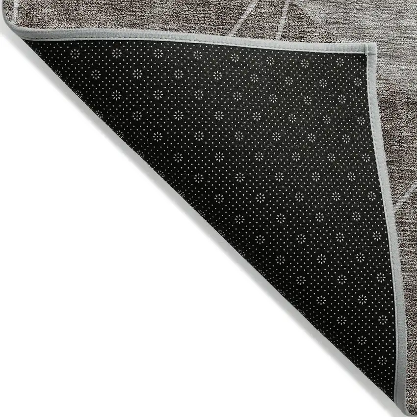 Gray Silver And Taupe Geometric Washable Indoor Outdoor Area Rug Photo 2