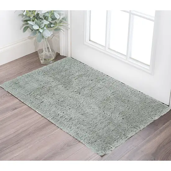 Gray Silver And Taupe Shag Tufted Handmade Stain Resistant Area Rug Photo 1