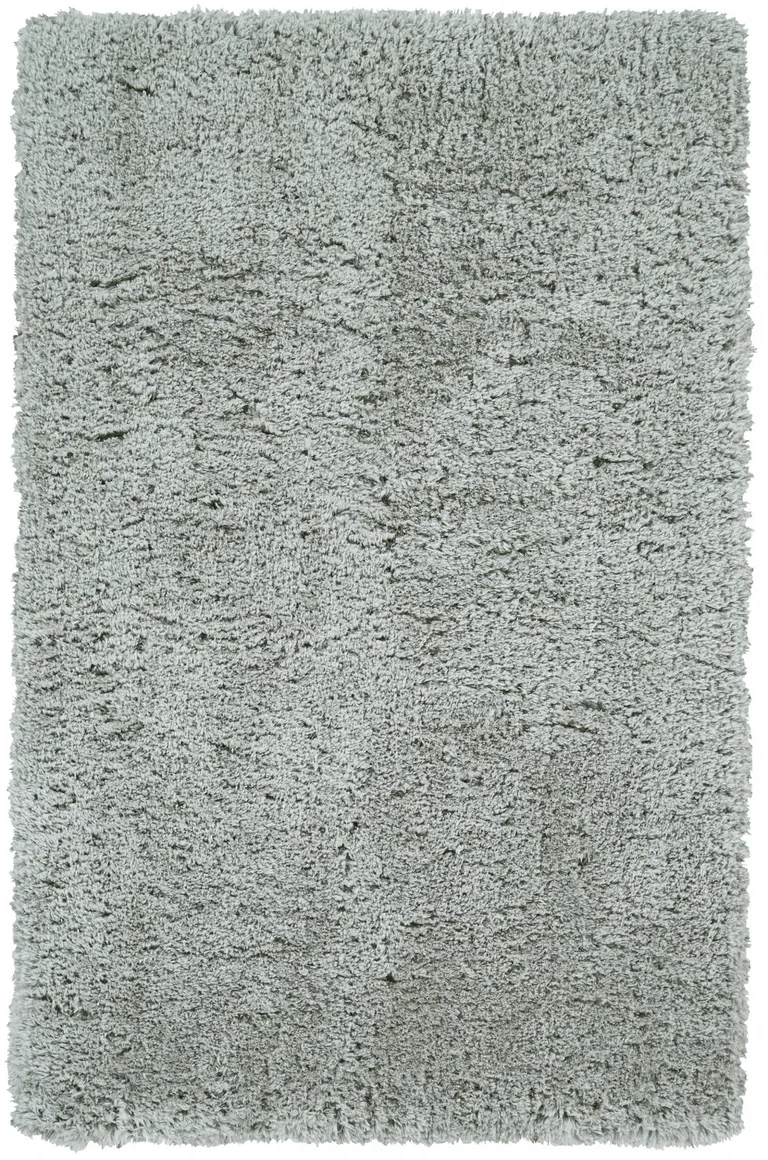 Gray Silver And Taupe Shag Tufted Handmade Stain Resistant Area Rug Photo 2