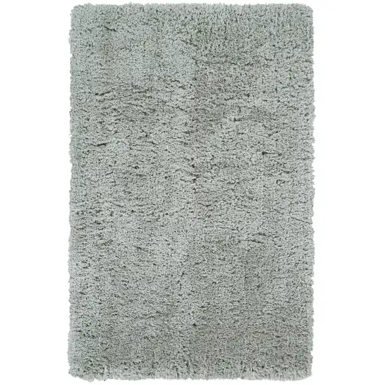 Gray Silver And Taupe Shag Tufted Handmade Stain Resistant Area Rug Photo 2