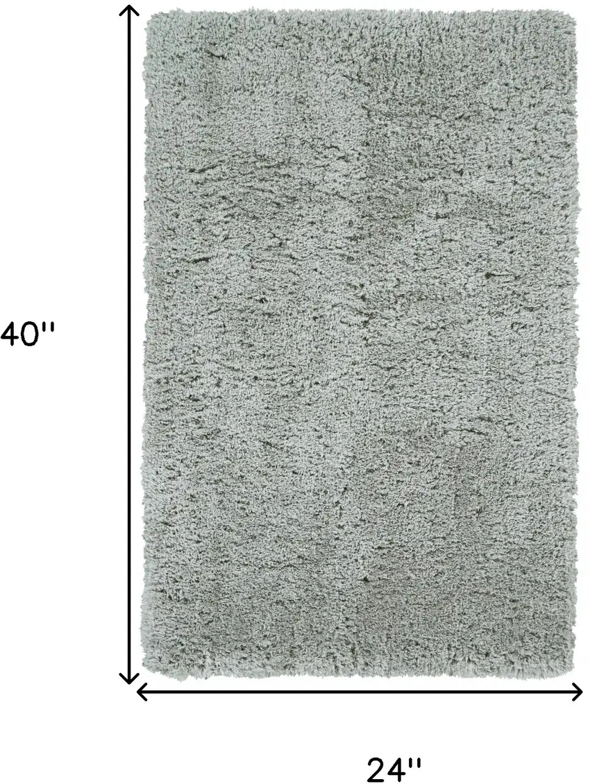 Gray Silver And Taupe Shag Tufted Handmade Stain Resistant Area Rug Photo 3