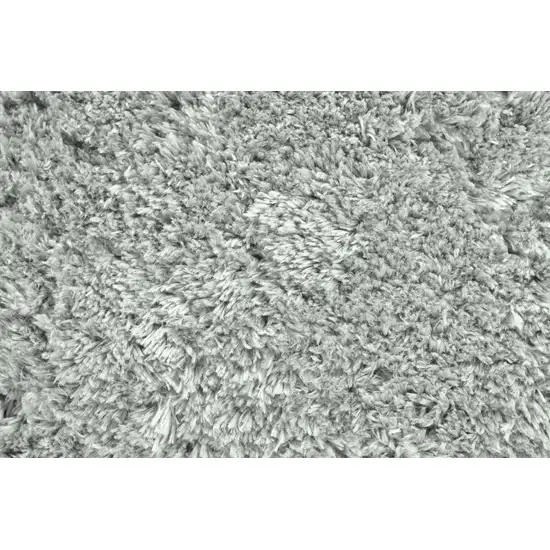 Gray Silver And Taupe Shag Tufted Handmade Stain Resistant Area Rug Photo 8