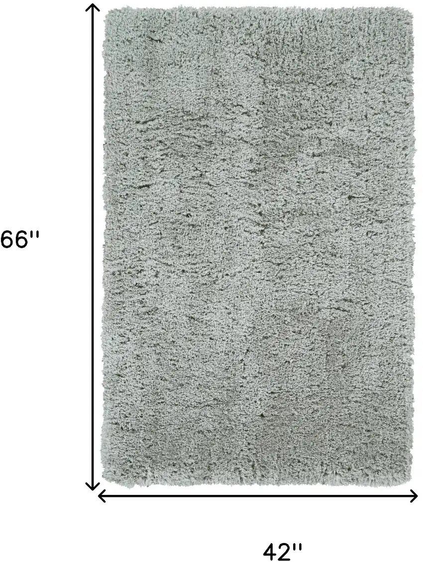 Gray Silver And Taupe Shag Tufted Handmade Stain Resistant Area Rug Photo 8