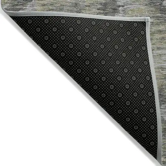Gray Silver And Wheat Abstract Washable Indoor Outdoor Area Rug Photo 3