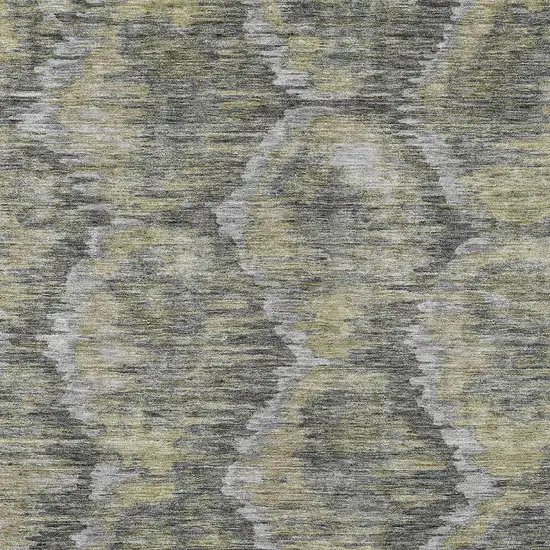 Gray Silver And Wheat Abstract Washable Indoor Outdoor Area Rug Photo 5