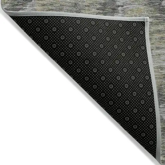 Gray Silver And Wheat Abstract Washable Indoor Outdoor Area Rug Photo 2