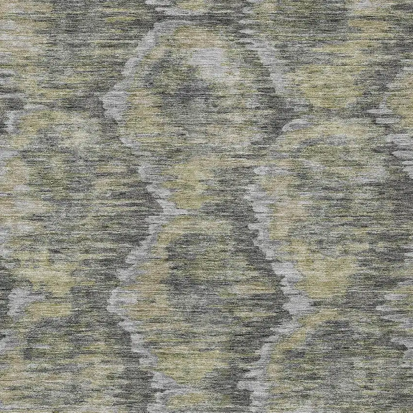 Gray Silver And Wheat Abstract Washable Indoor Outdoor Area Rug Photo 4