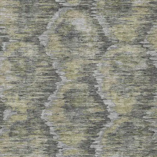Gray Silver And Wheat Abstract Washable Indoor Outdoor Area Rug Photo 4