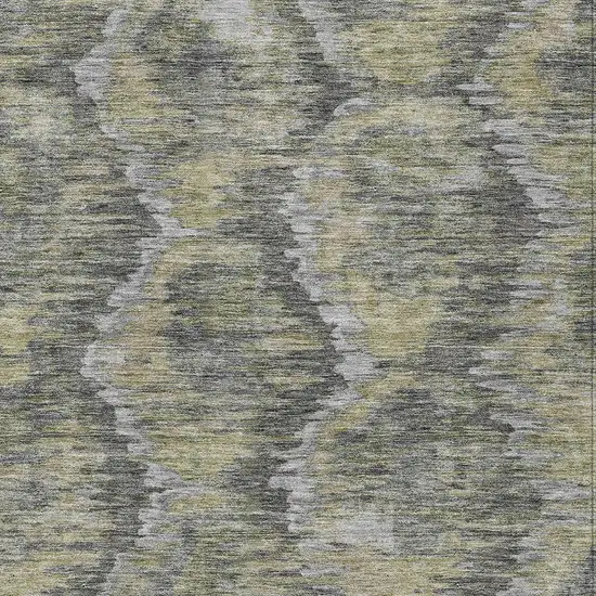 Gray Silver And Wheat Abstract Washable Indoor Outdoor Area Rug Photo 4