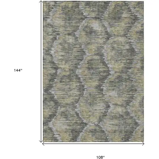 Gray Silver And Wheat Abstract Washable Indoor Outdoor Area Rug Photo 3