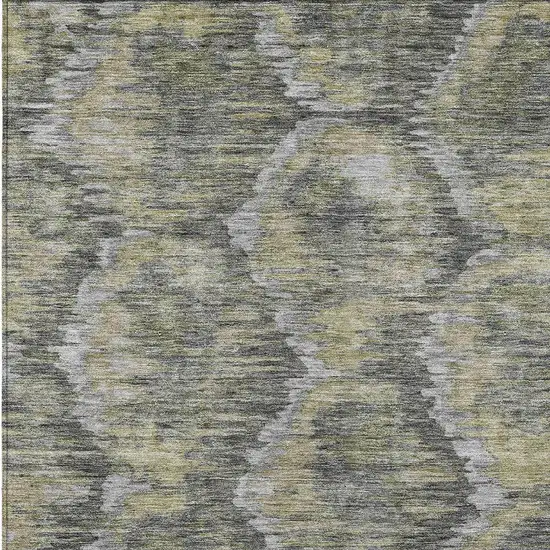 Gray Silver And Wheat Abstract Washable Indoor Outdoor Area Rug Photo 4