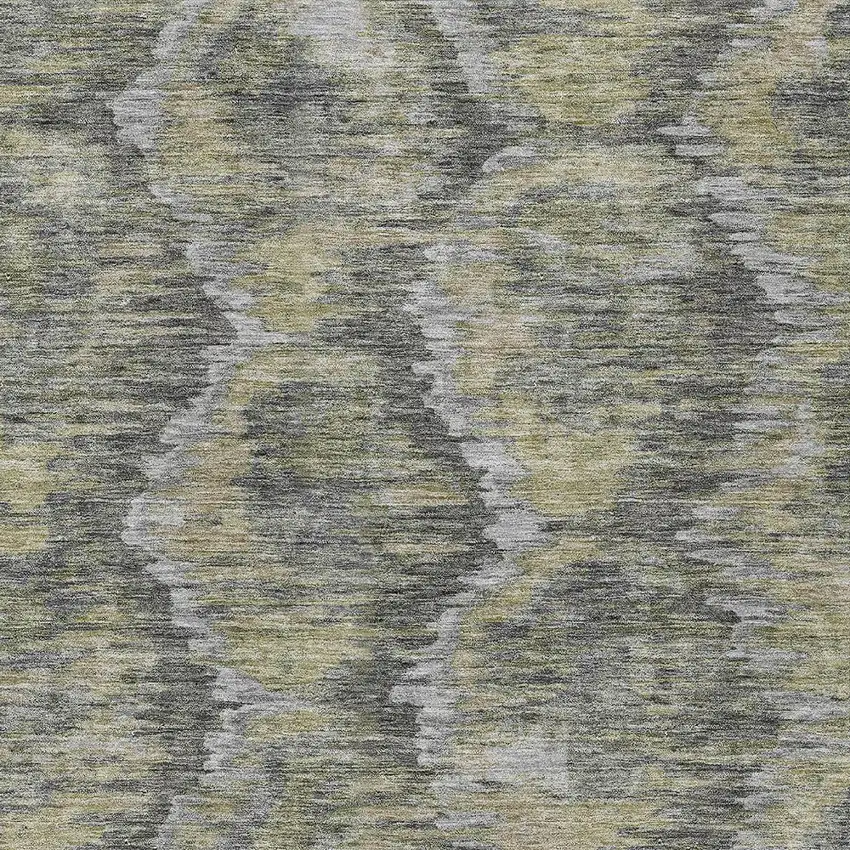 Gray Silver And Wheat Abstract Washable Indoor Outdoor Area Rug Photo 4